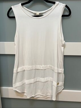 Women's White Sleeveless Layered Tank Top